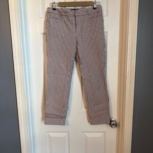 Pink and Navy Gingham cropped Banana Republic Pant